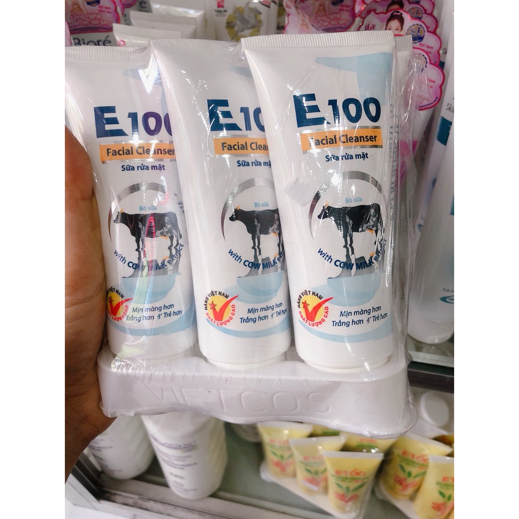 Sữa rửa mặt E100 tinh chất sữa bò tươi làm trắng da | BigBuy360 - bigbuy360.vn