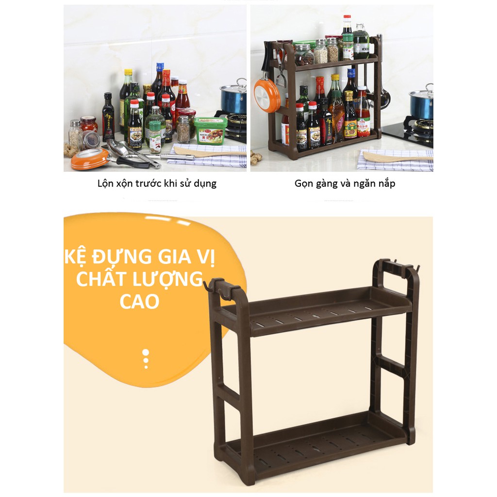 Kệ đựng gia vị nhà bếp Chữ H tiện lợi