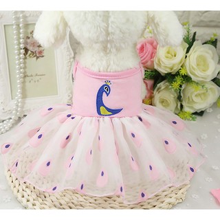 Đầm Cho Chó Mèo - Đầm Con Công (Vải Cao Cấp)