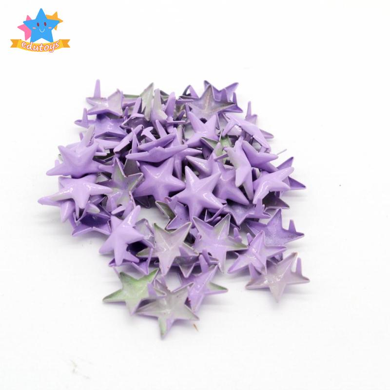 Set 50 Đinh Tán Hình Ngôi Sao 15mm Bằng Hợp Kim Dùng Để Trang Trí Quần Áo / Túi Xách