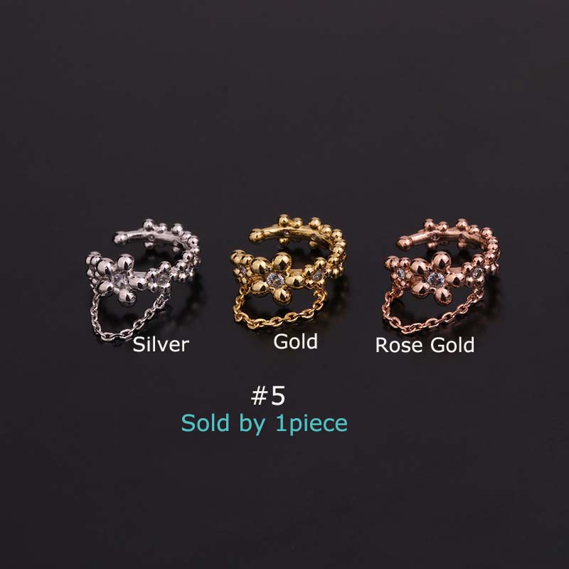 1 Khuyên Tai Mạ Vàng / Bạc Đính Đá Zircon Kích Thước 8mm thời trang