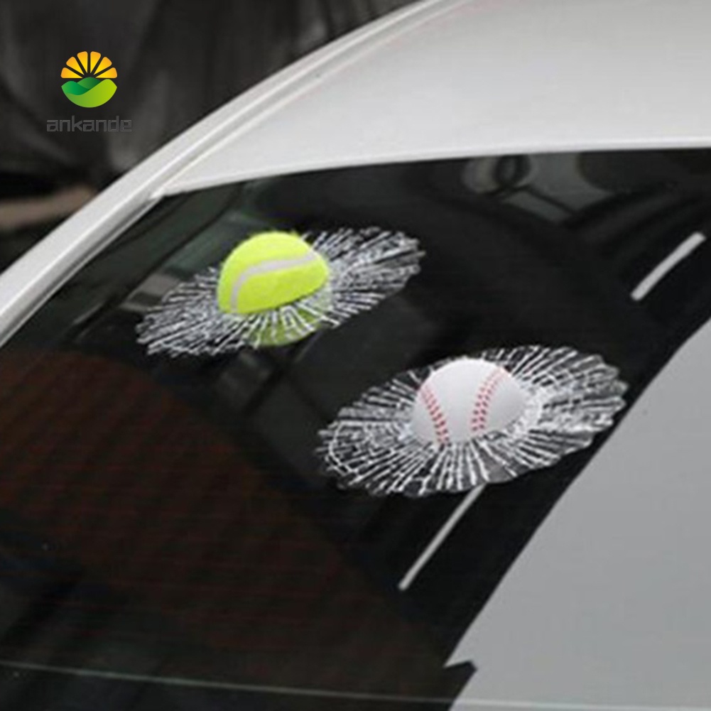 Sticker 3D Hình Quả Bóng Đá / Bóng Chày / Bóng Chày Trang Trí Xe Hơi