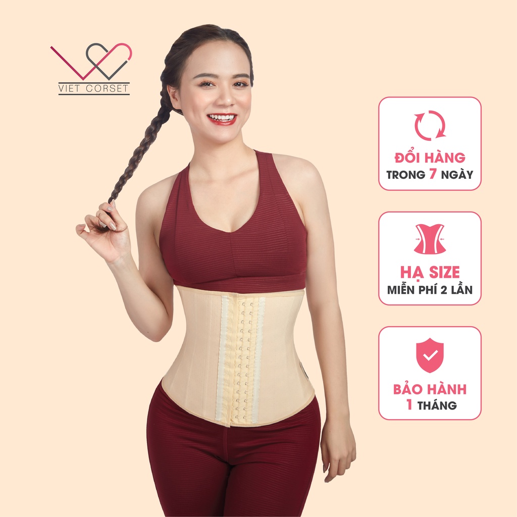 [Mã LT150 giảm 150k đơn 699k] Gen đai nịt bụng Latex Light Air giảm eo Việt Corset - 17 xương, siêu định hình, thông hơi