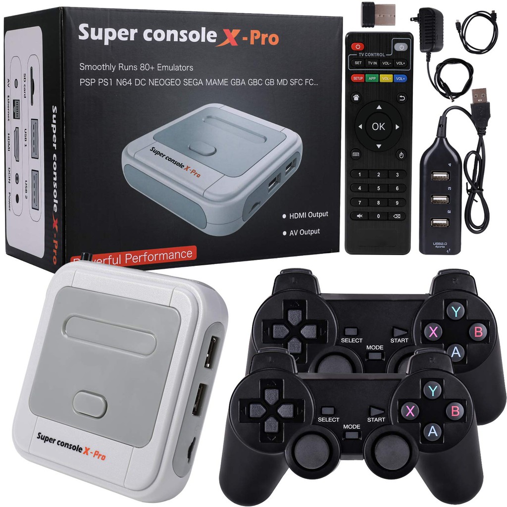 Máy Chơi Game Super Console X Pro 4K - 30.000 game tặng thẻ nhớ 64gb, máy chơi game 4 nút psp/ps1/nes/snes/gba/sega