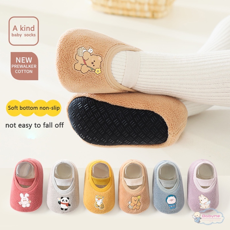 Giày Vớ Đế Mềm Chống Trượt In Họa Tiết Xinh Xắn Cho Bé Trai Gái