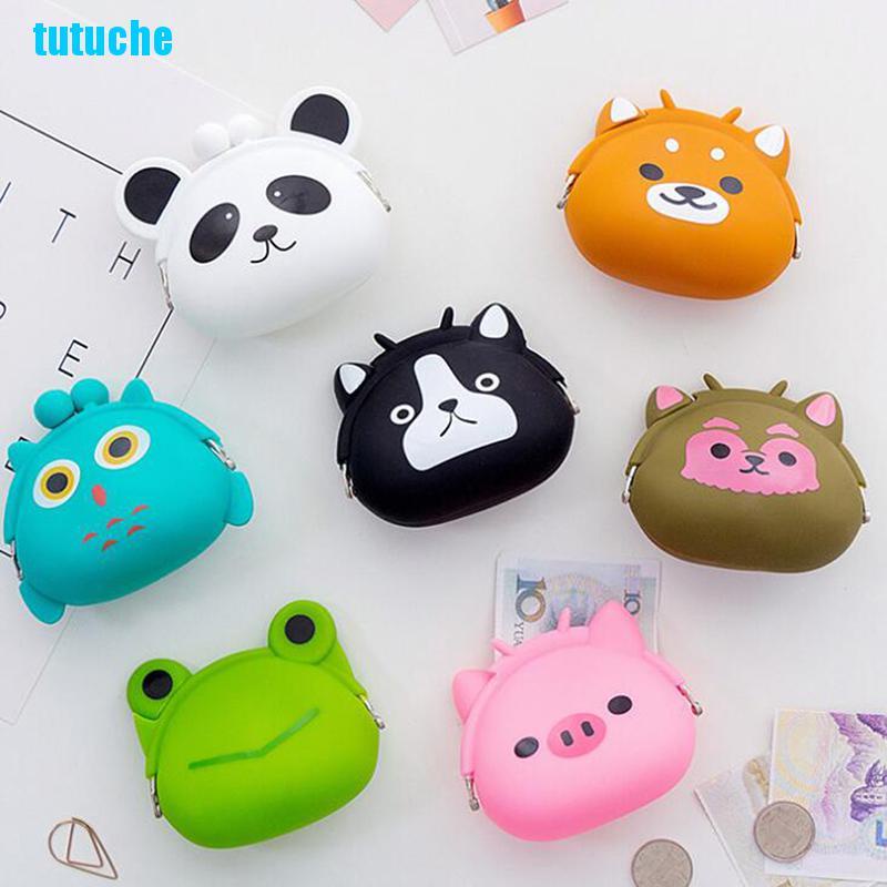 Ví Đựng Tiền Xu Mini Bằng Silicon Mềm Họa Tiết Hoạt Hình Dễ Thương Cho Bé Gái