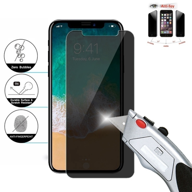 Kính cường lực dán bảo vệ màn hình chống nhìn trộm cho IPhone 7 6 6S 8 Plus X XS XR 11 Pro Max