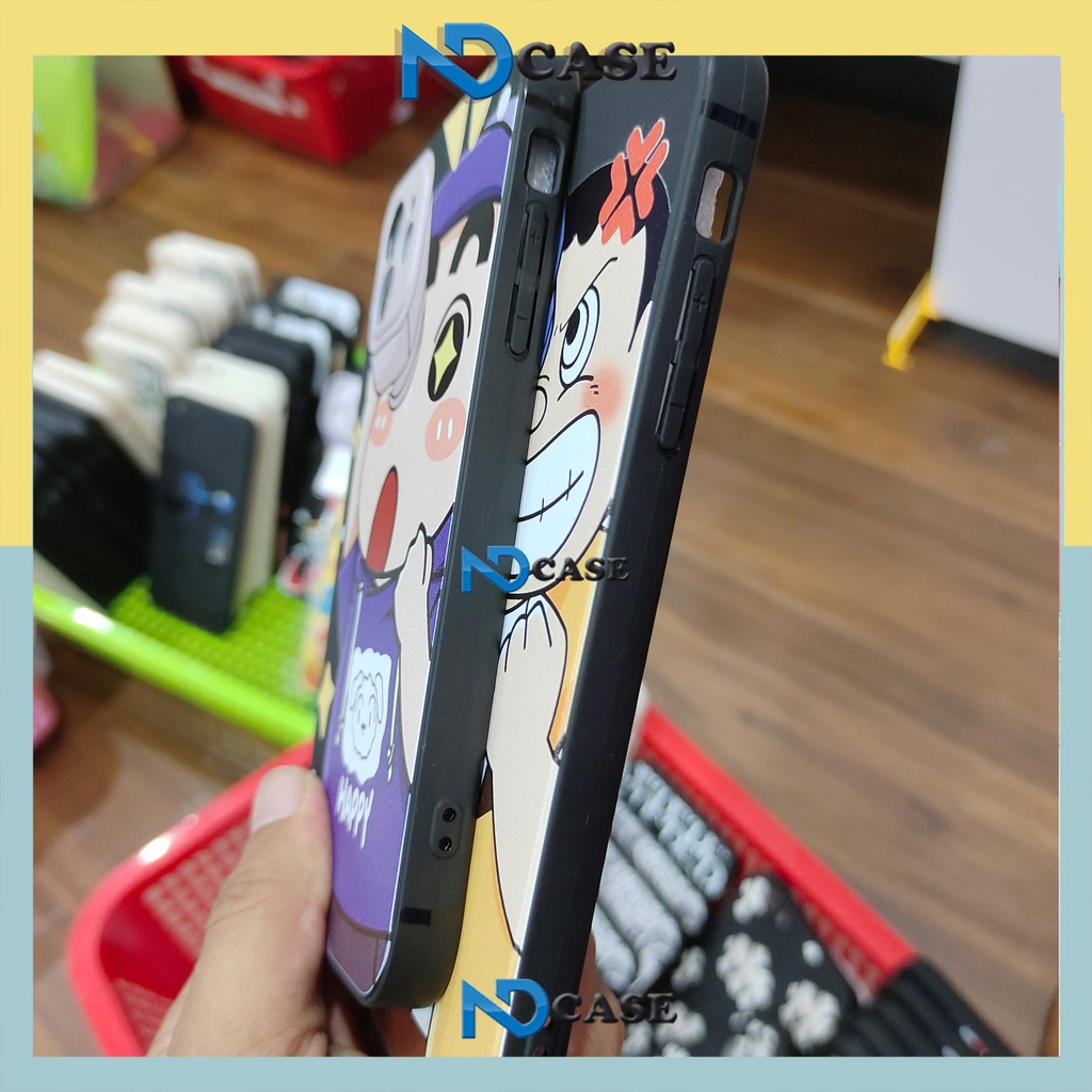 Ốp lưng iPhone Shin cậu bé bút chì cạnh viền vuông silicon dẻo bảo vệ camera cho 6s/7/8/X/XR/XS/11/12/13/14 Pro Plus Max