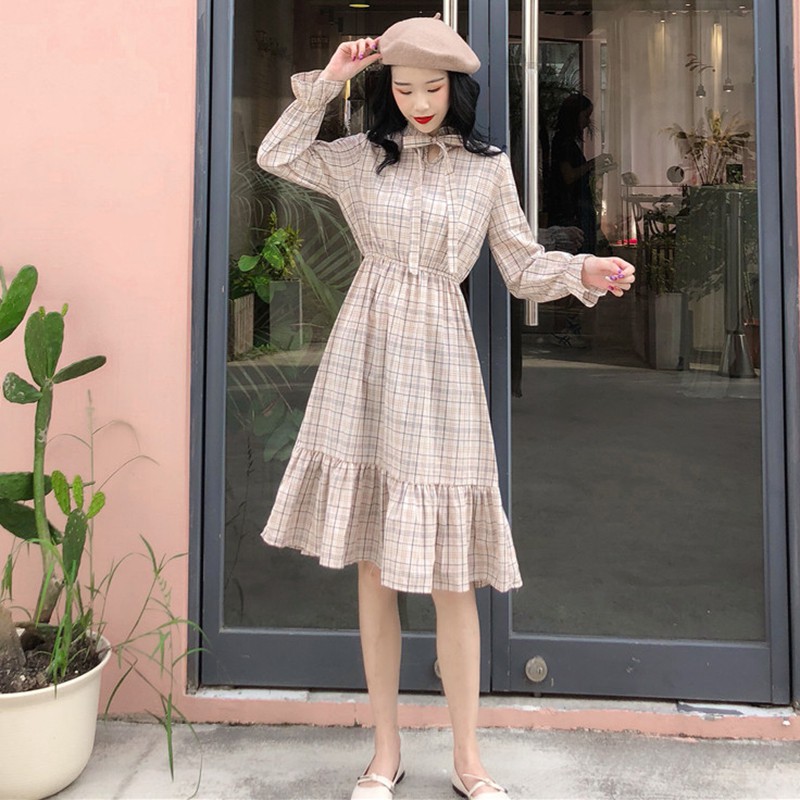 (ORDER) Váy kẻ sọc thắt nơ