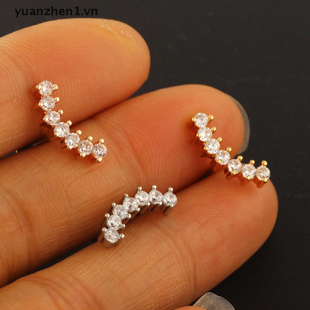 Khuyên Xỏ Sụn Tai Chất Liệu Thép Không Gỉ Đính Đá Zircon
