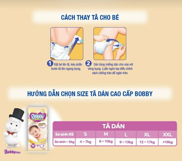 Tã quần/Tã dán Bobby Extra Soft S70/S74, M64,L56/L58,XL50/XL52,XXL46 mới