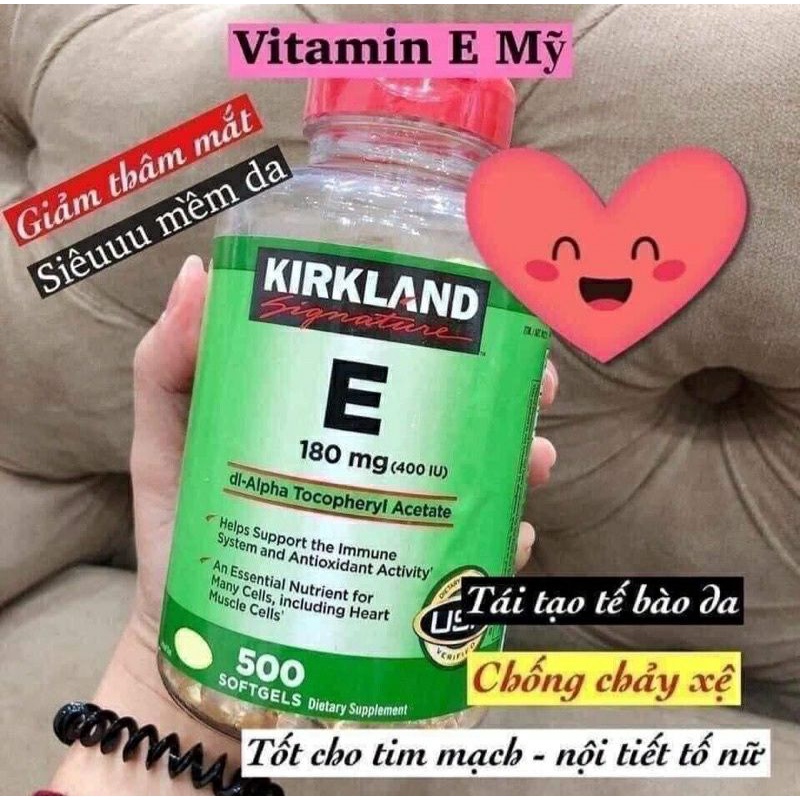 Viên uống Vitamin E 400 IU 500 Viên Kirkland Của Mỹ