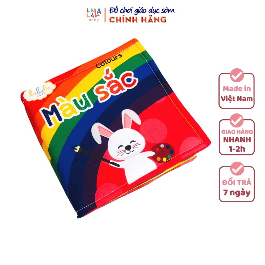 Sách vải Lalala baby, kích thích đa giác quan chủ đề Màu sắc, kích thước 15x15cm 12 trang