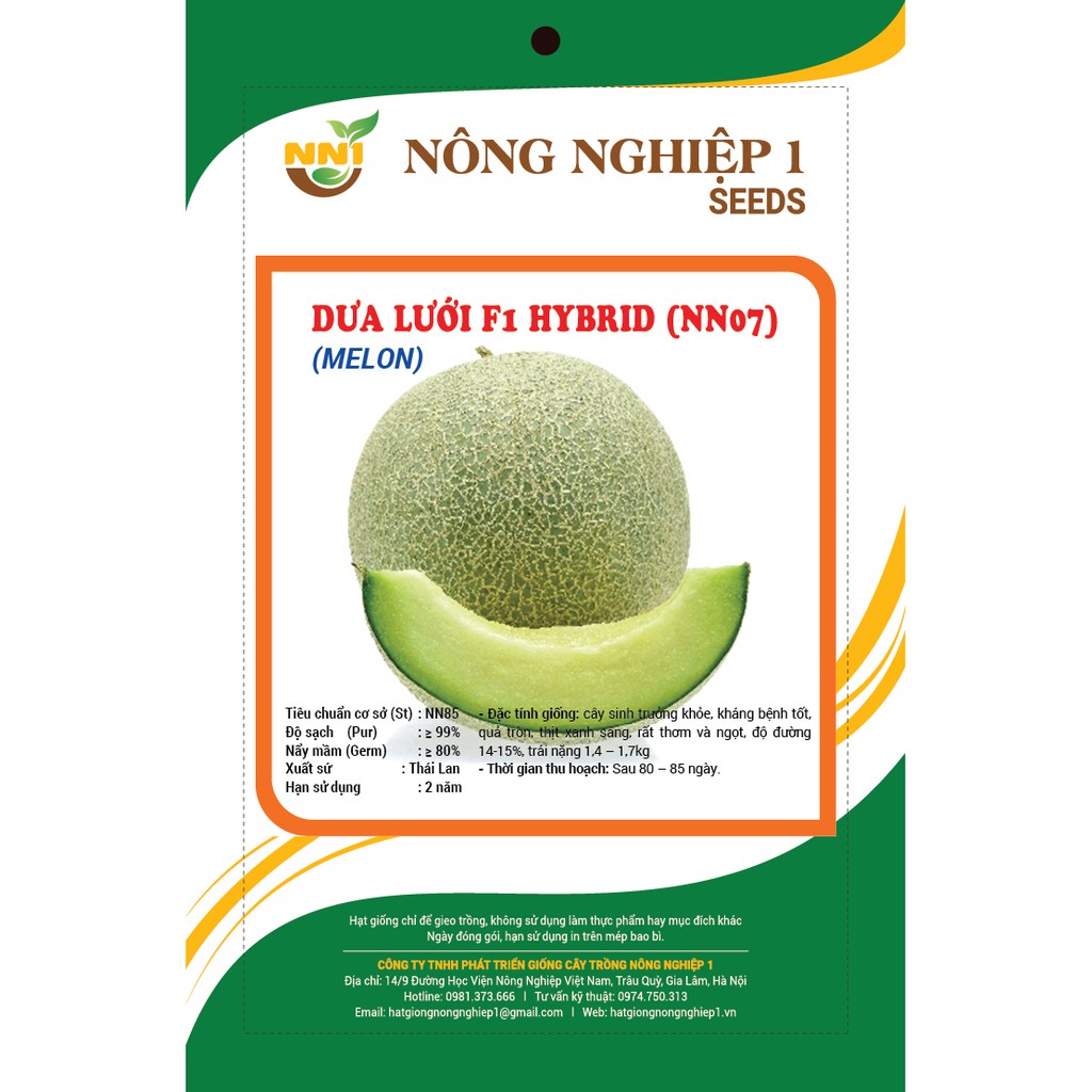 Hạt giống dưa lưới ruột xanh F1 gói 20 hạt