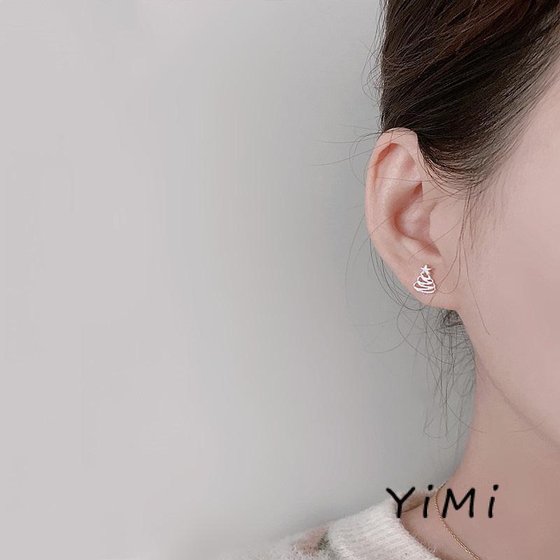 Khuyên tai bằng bạc 925 nhiều mẫu xinh xắn tùy chọn thời trang ngọt ngào cá tính cho nữ