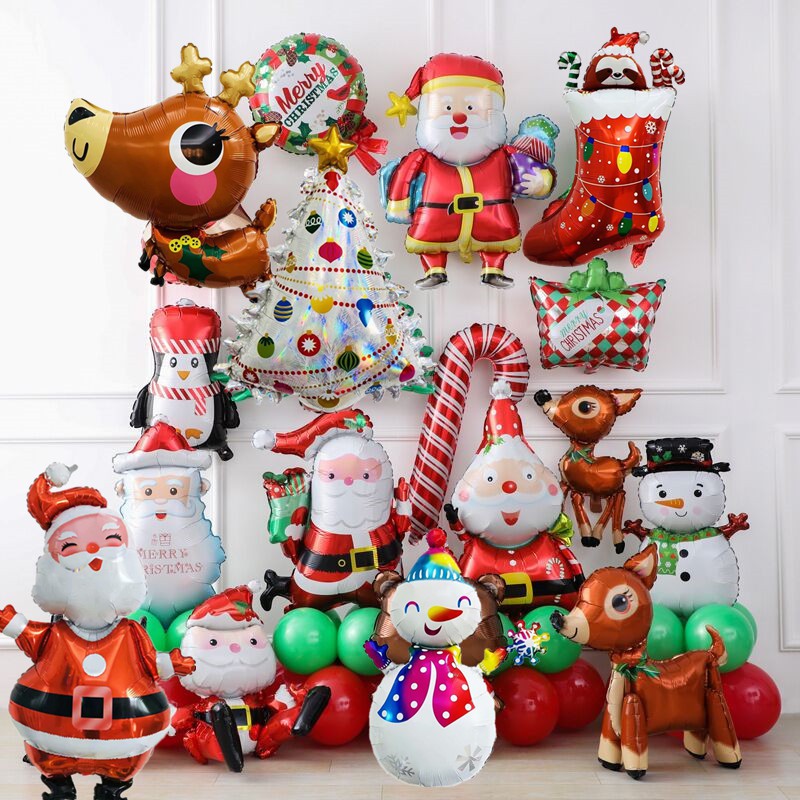 1Pc Mới Bóng đèn Giáng sinh Lớn Hình ảnh Ông già Noel Bóng bay Helium Bong bóng Xmas Bữa tiệc Trang trí nội thất Năm mới Navidad Trang trí Globos