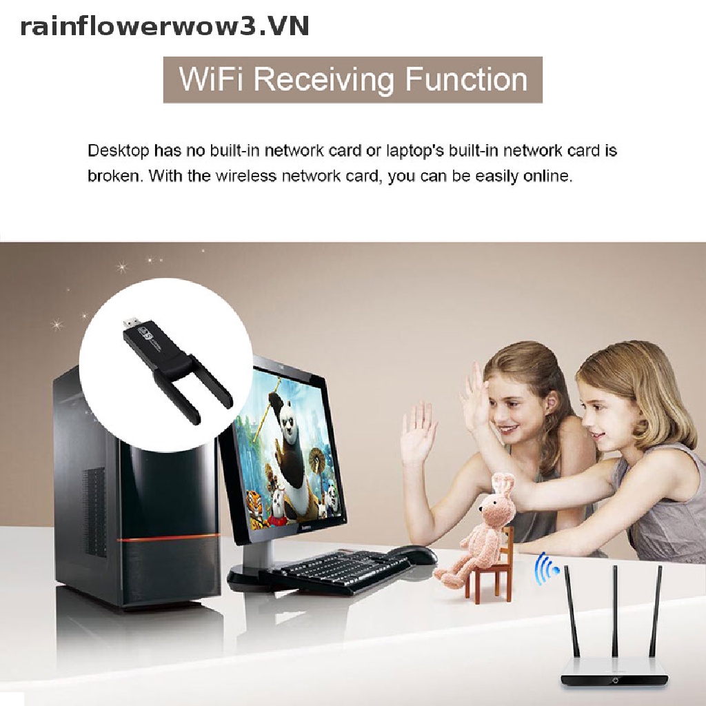 Đầu chuyển đổi wifi USB 3.0 không dây tần số 5Ghz / 2.4Ghz tốc độ 1200Mbps 802.11AC