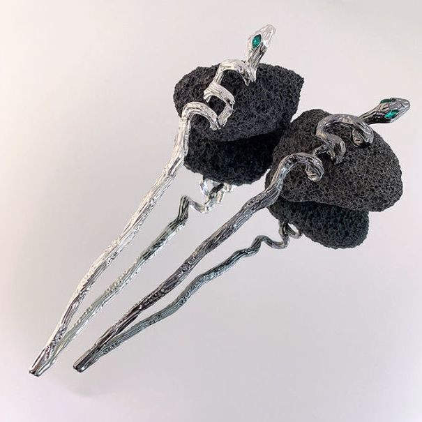 Kẹp Tóc Hợp Kim Màu Đen / Bạc Phong Cách Trung Hoa Cho Nữ