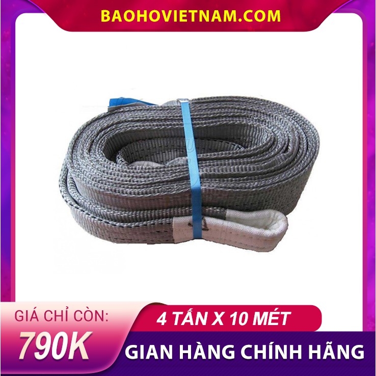 [SALE SỐC] Dây cáp vải cẩu hàng loại 4 tấn dài 10 mét nhập khẩu chính hãng chuyển dùng trong công nghiệp, xây dựng,...