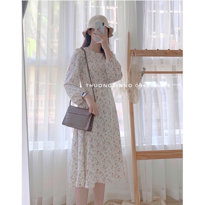 [Ảnh thật/Video Váy hoa cỏ dáng dài Hàn Quốc - Đầm hoa nhí vintage phong cá | BigBuy360 - bigbuy360.vn