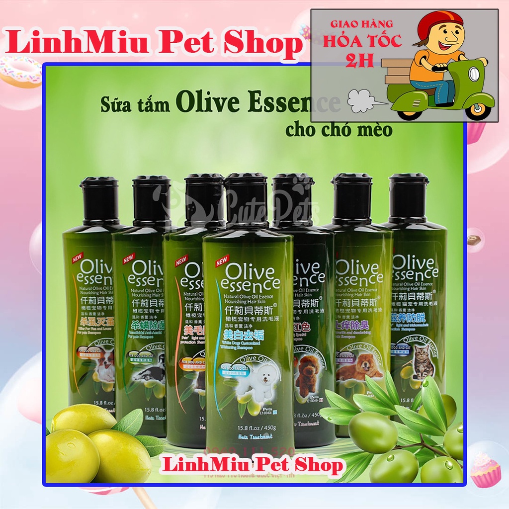 Dầu tắm cho chó mèo Oliver chai 450ml - Đủ Màu