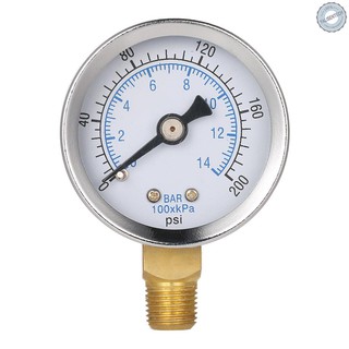 Đồng Hồ Đo Áp Suất Nước 40mm 0~200psi 0~14bar 1/8 Npt