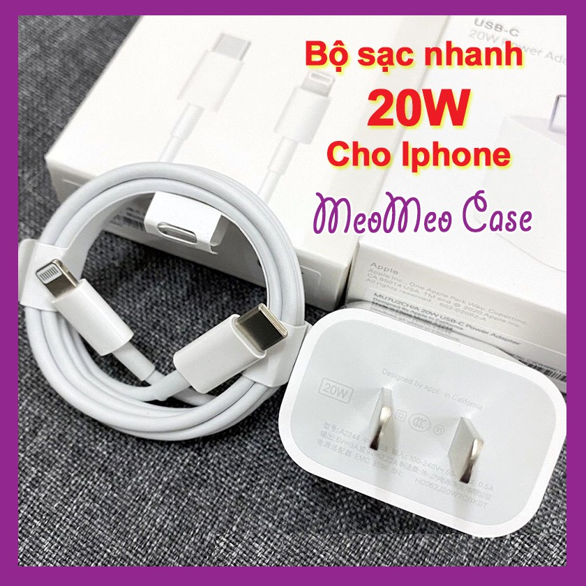 Bộ củ cáp sạc nhanh 20W cho IPhone 8 - 12 / 12 mini / 12 pro max - Bảo hành 1 đổi 1 trong vòng 6 tháng