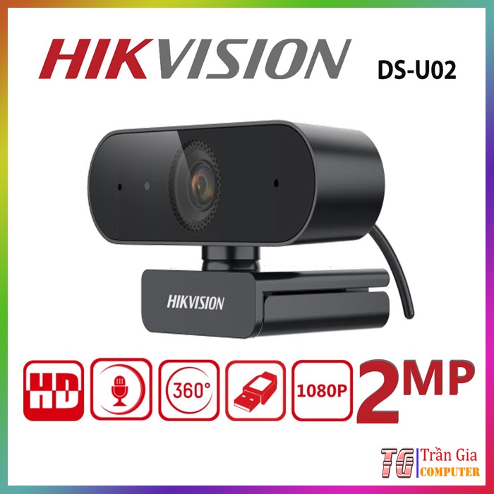 Webcam Hikvision DS-U02/U320 phân giải full HD (1920×1080) tích hợp mic đàm thoại trực tuyến