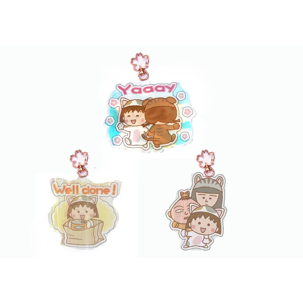 Móc chìa khoá maruko mica hologram  MKMH14 cute dễ thương hoạt hình thần tượng