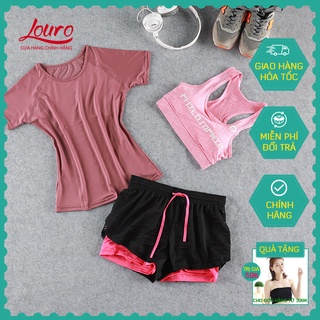 Sét quần áo tập gym nữ Louro SE21, đồ tập gym nữ, yoga, zumba, chất siêu đẹp, co giãn, thoán mát