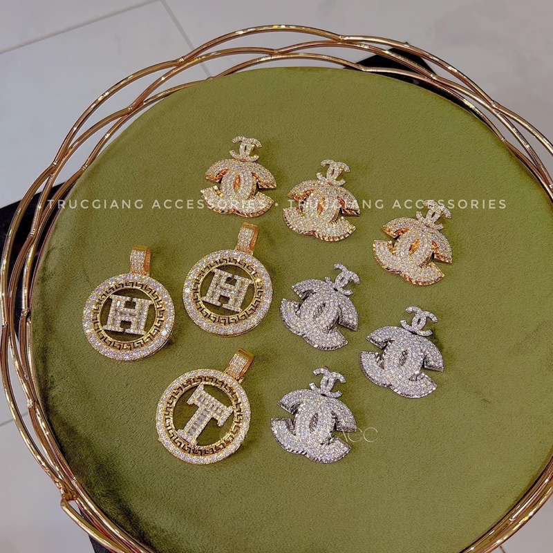 Mặt lẻ dây chuyền xi bạch kim