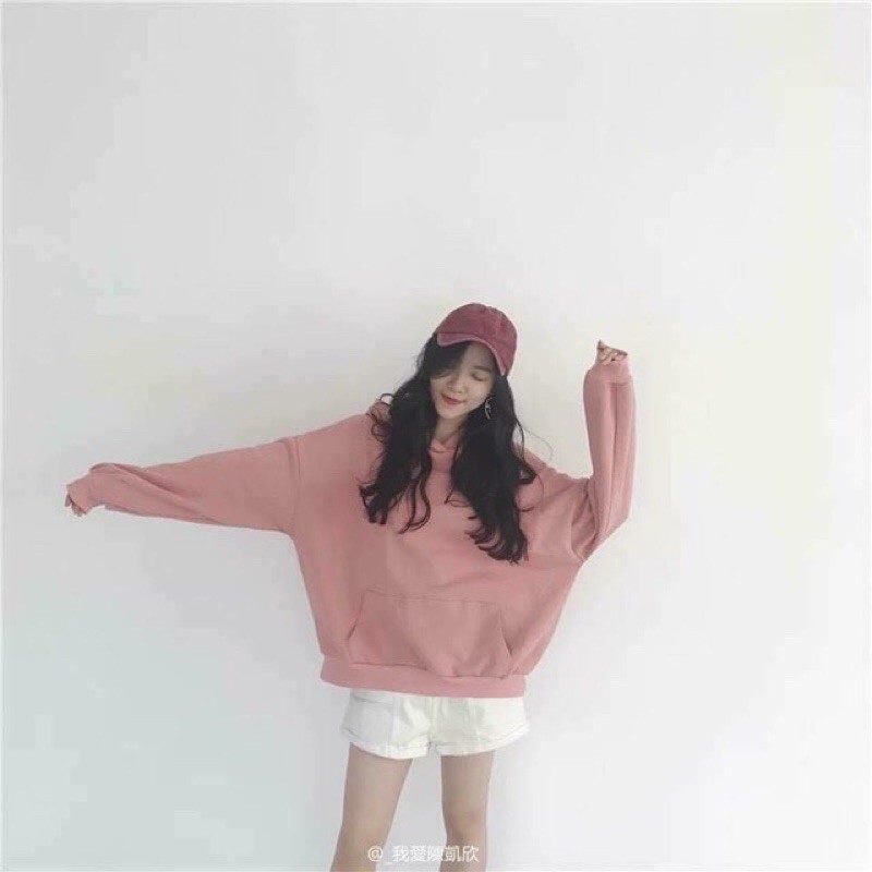 áo đôi Hodie nỉ trơn màu Hồng cute⚡️FREESHIP EXTRA⚡️ hotren, sang xịn mịn không xù. | BigBuy360 - bigbuy360.vn