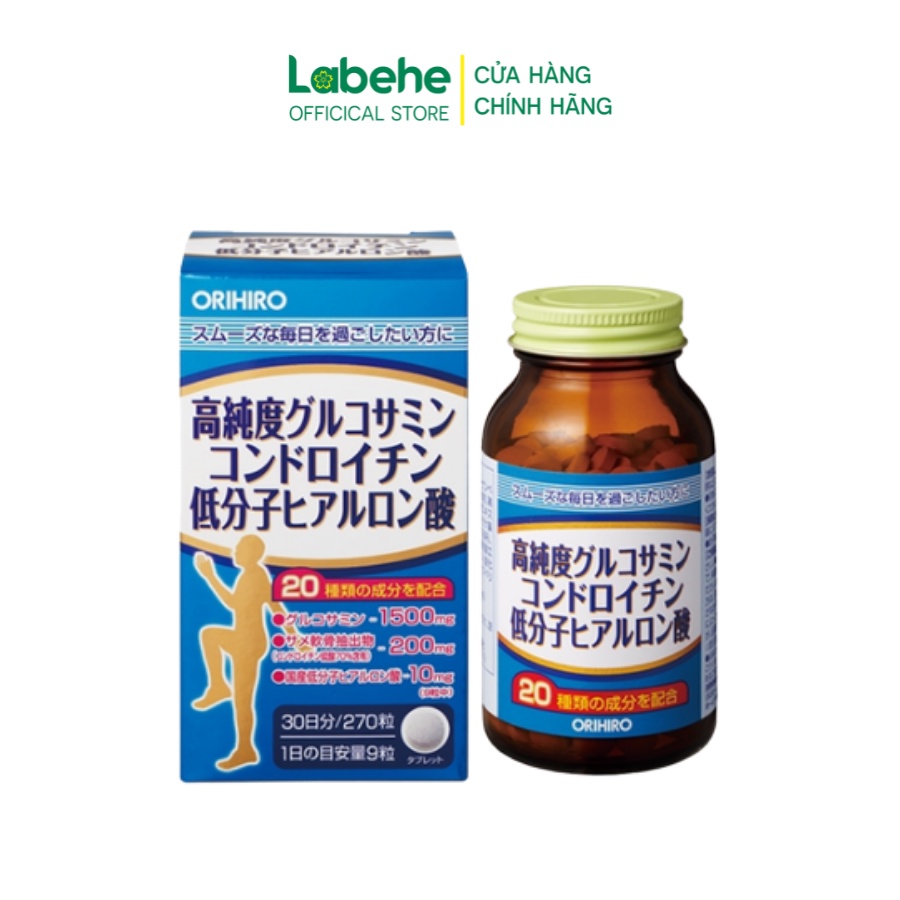 Viên uống bổ xương khớp tổng hợp Glucosamine và Chondroitin Orihiro 270 viên