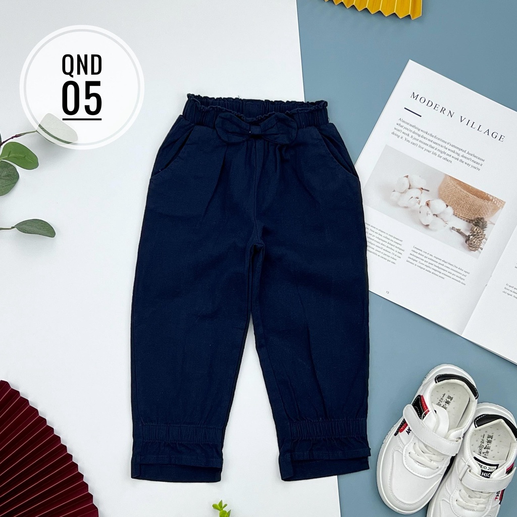 Quần kaki đũi LITIBABY, thắt nơ size đại 8/12T