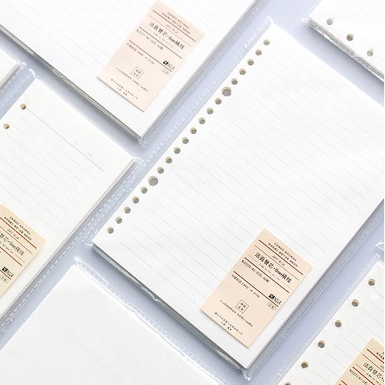 Bìa sổ còng bì thư binder nhựa cứng A5 B5 20 26 lỗ đen trong ruột giấy refill kẻ vuông ngang chấm - Tadaa Gifts