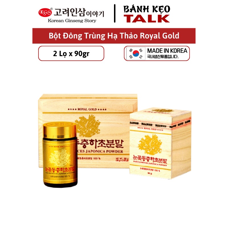 Bột Đông Trùng Hạ Thảo Royal Gold  KGS hộp 180g (90g x 2lọ)