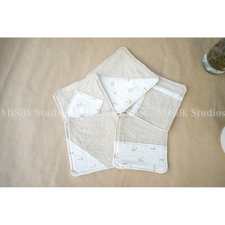 Lót Ly vải Coaster Vải Thô Linen Hoa thấm nước Misilk