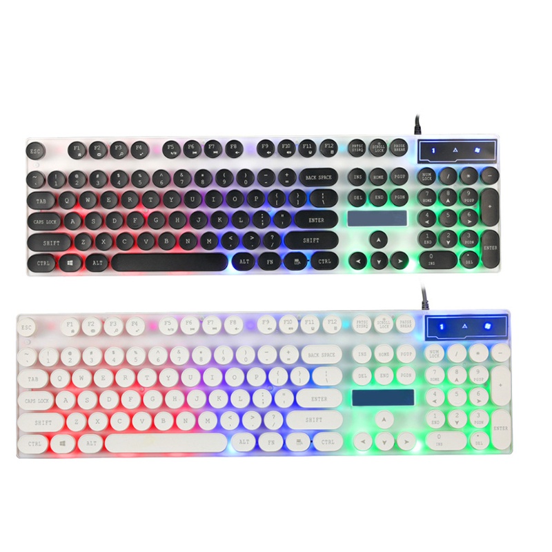 Bàn Phím Cơ Chơi Game 104 Phím Có Đèn LED Nền Màu Xanh Dương RGB Độc Đáo Cho Laptop / Máy Tính Để Bàn