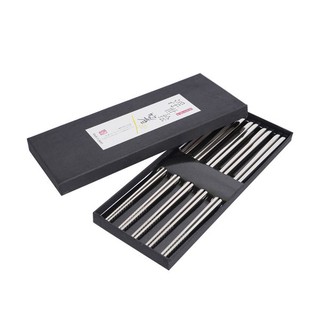 Set 5 đôi đũa inox 304 đặc ruột Japan màu bạc