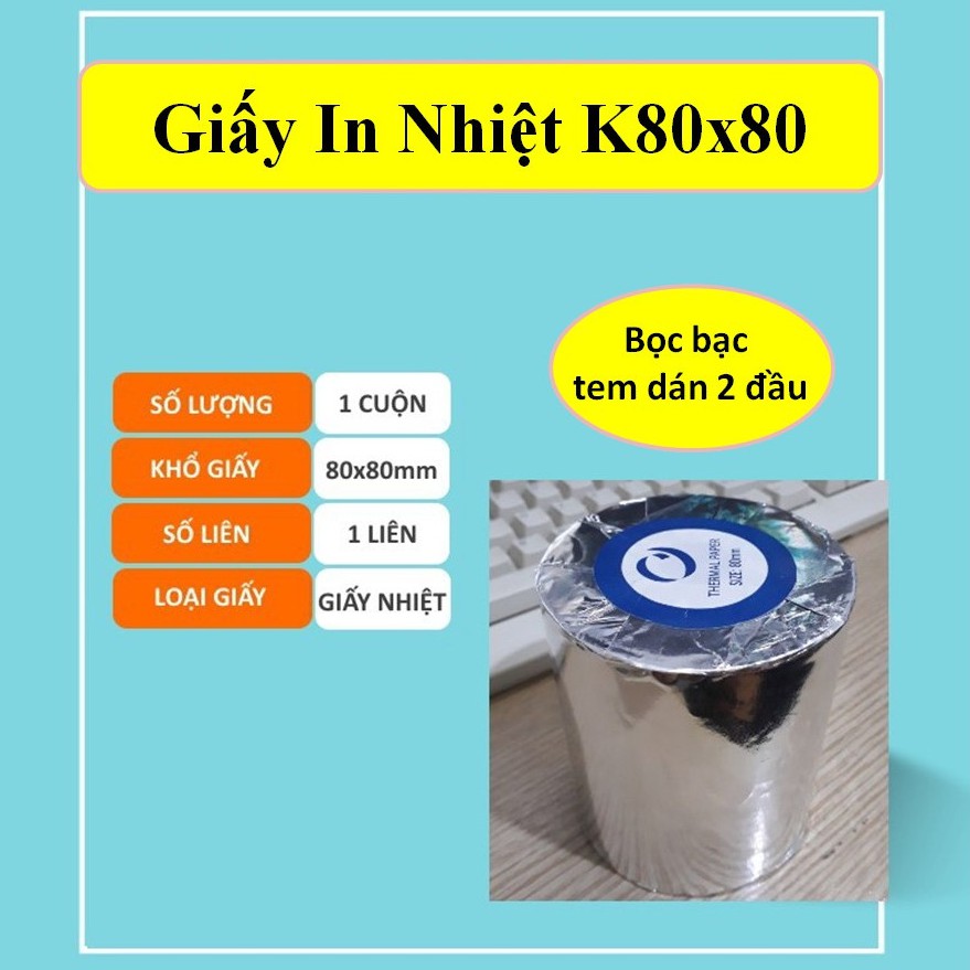 1 Cuộn Giấy in nhiệt Oji K80 Phi 80mm (80 x 80 mm)