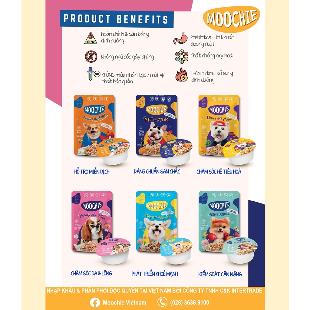 pate moochie dạng hủ và gói cho chó 85gr