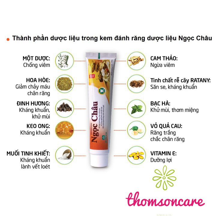 [CHÍNH HÃNG]  KEM ĐÁNH RĂNG NGỌC CHÂU 125G