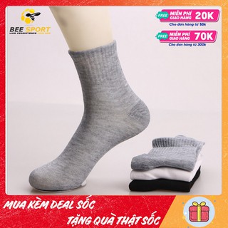 Tất Vớ Nam Nữ thể thao trơn, dày dặn, thoáng mát, phù hợp mang giày thể thao