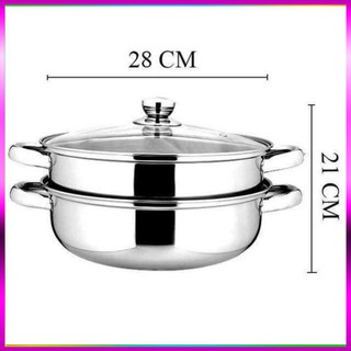 Nồi Hấp Inox 2 Tầng Hotpot 28Cm Tiện Dụng  phục vụ khách hàng