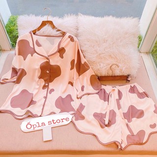 Bộ đồ ngủ bò sữa pijama latin hàng thiết kế ❤️