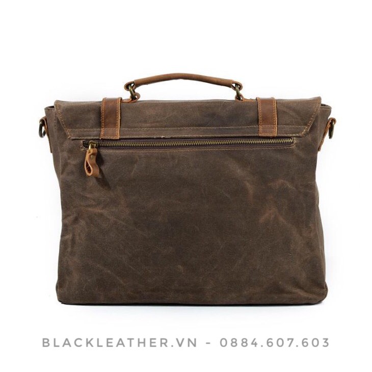 Túi xách Vintage vải sáp dầu, da bò sáp - CLASSIC T02