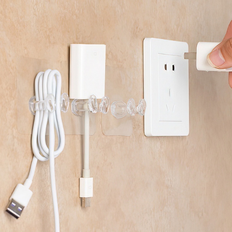 Set 5 Móc Treo Phích Cắm Dán Tường Trong Suốt Tiện Dụng Cho Dao Cạo Râu / Chìa Khóa