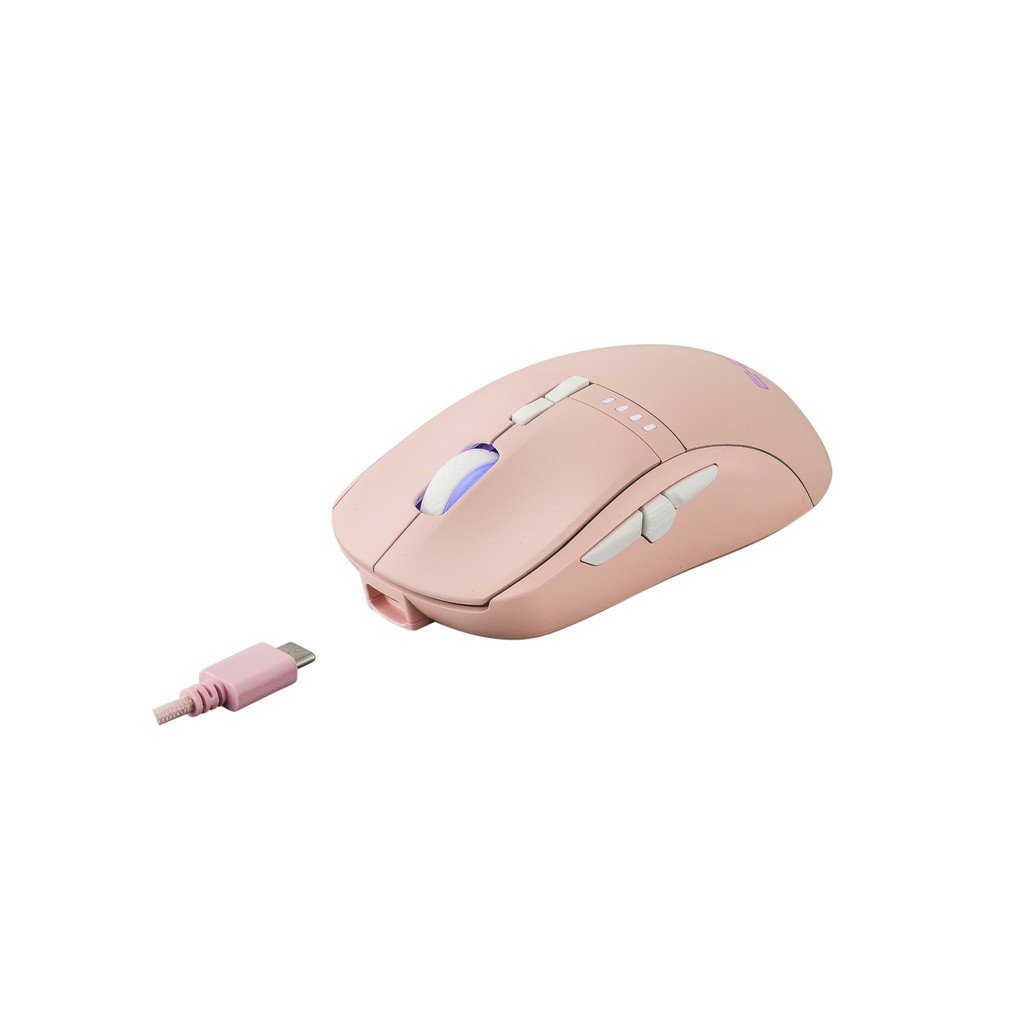 Chuột chơi game không dây E-Dra EM620w Pink - Led RGB - Màu hồng -  Wireless 2.4Ghz - 5000DPI - Click Huano 20M