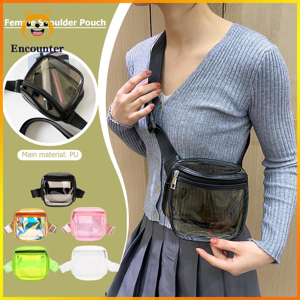 ○Encounter○ Chest Waist Belt Bag Women PVC Transparent Fanny Packs Sport Phone Pouch☆