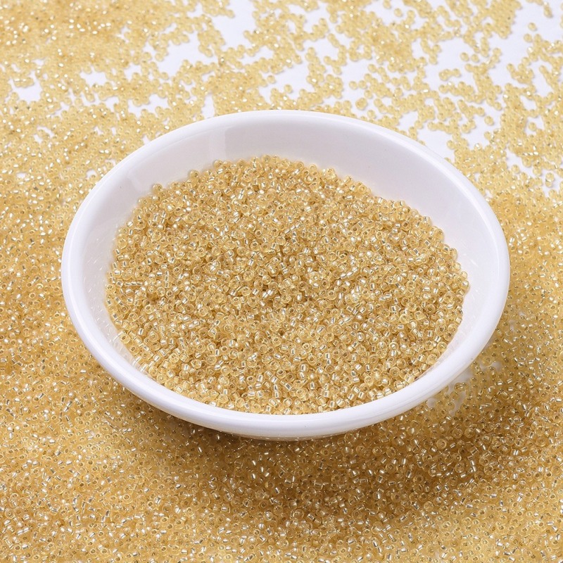 Set 1111 hạt rocaille tròn AB trong suốt 11/0 2x1.3mm lỗ xỏ 0.8mm 10g phong cách Nhật Bản